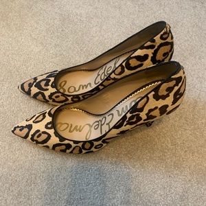 4 inch Sam Edelman Leopard Print cow skin heels